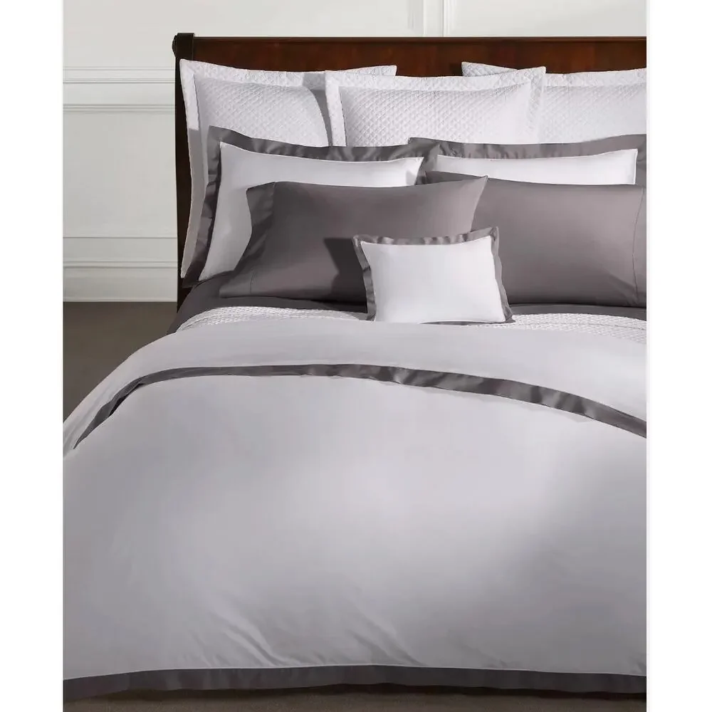 RALPH LAUREN Organic Cotton Sateen KING FLAT SHEET | Graphite Gray